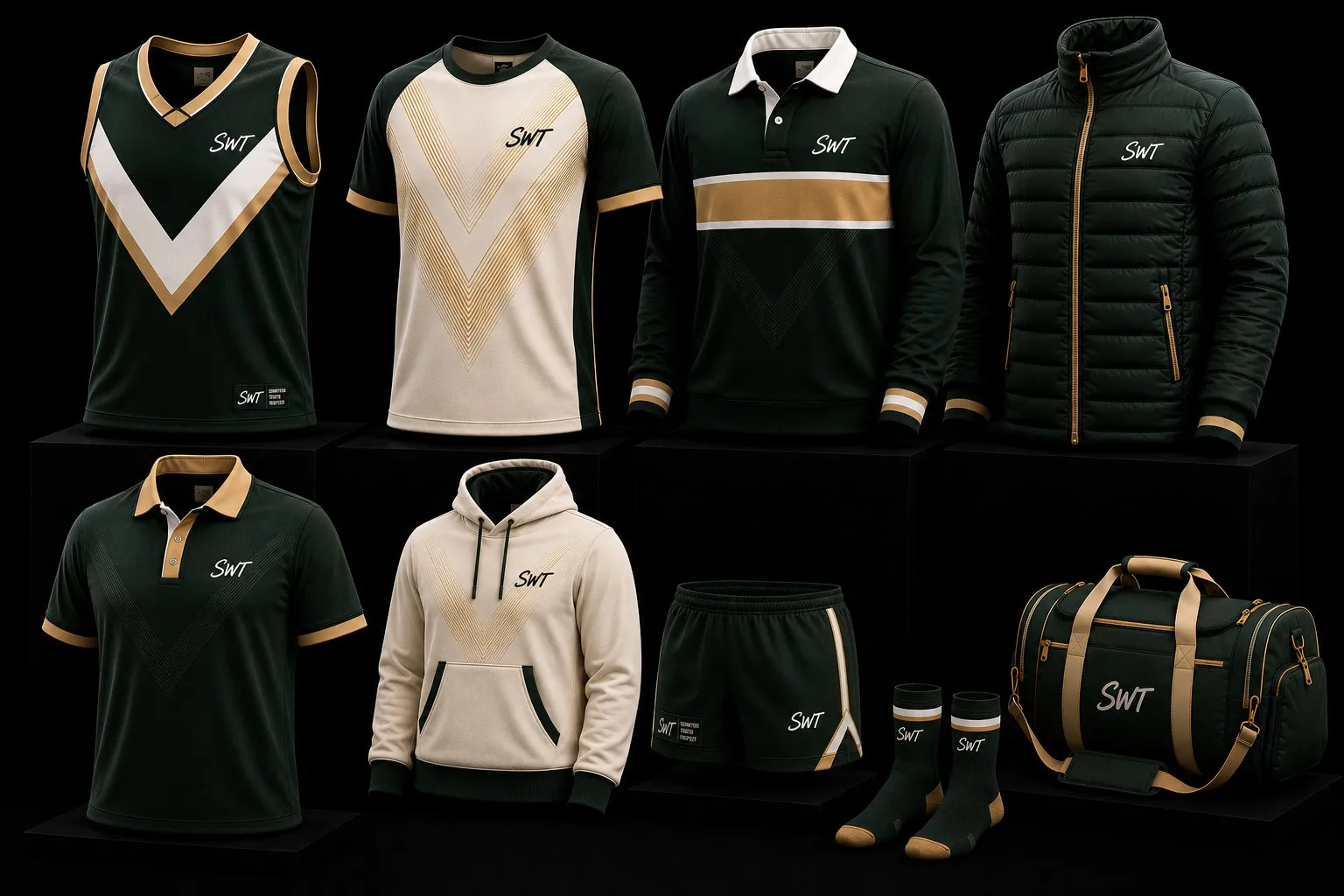 AFL collection board — green, gold and cream range