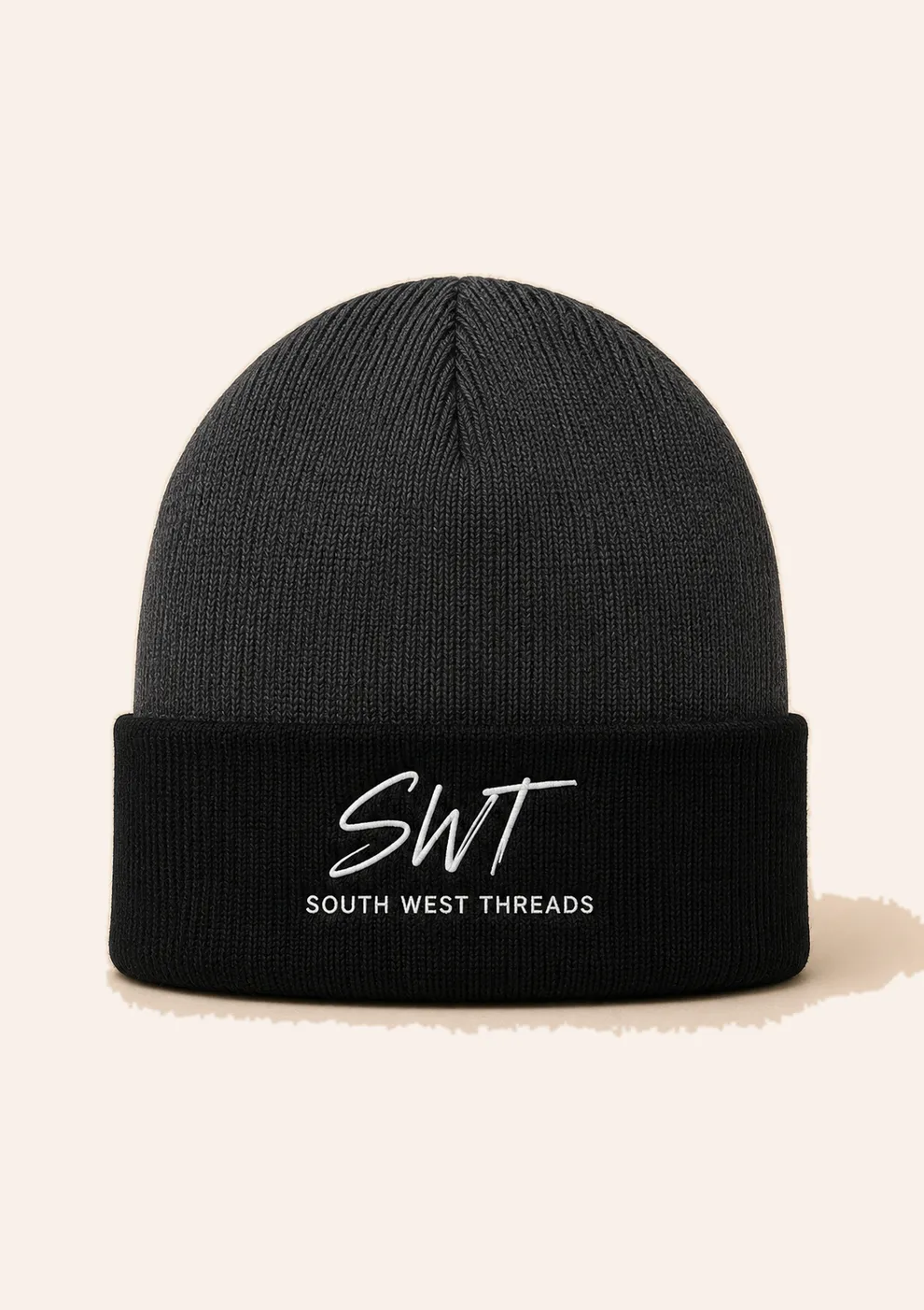 Black and grey beanie