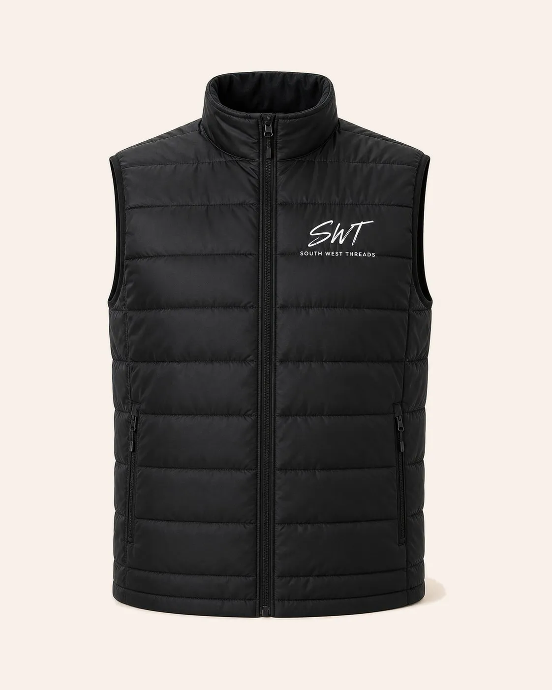 Black puffer vest