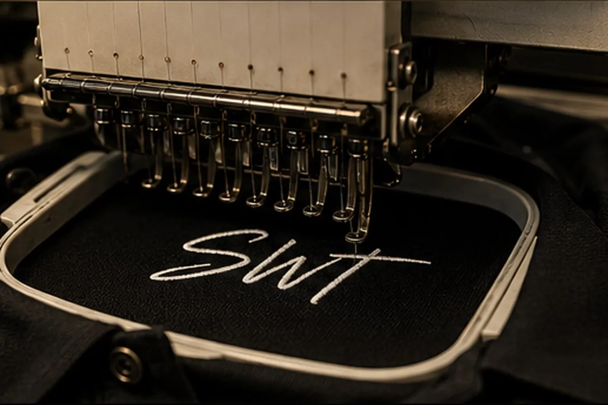 Embroidery decoration on South West Threads apparel