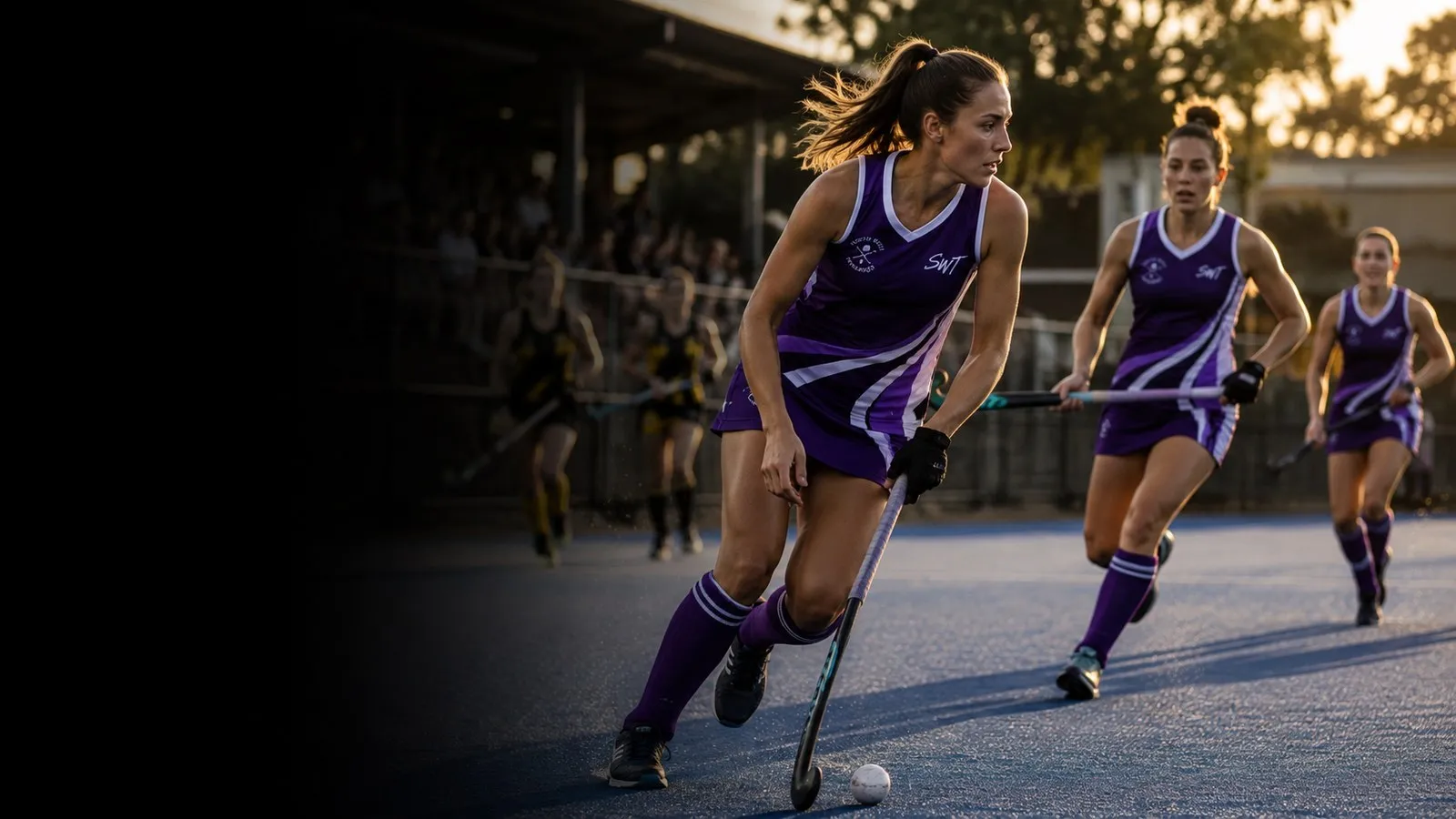 Hockey player in South West Threads club kit
