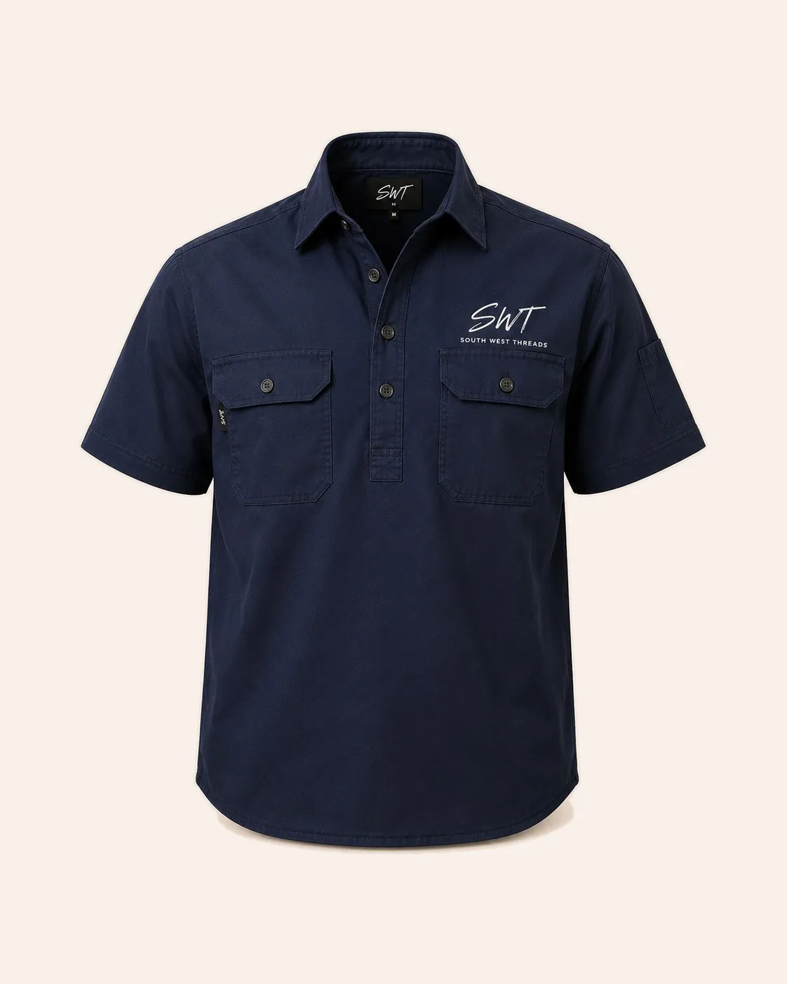 Navy short sleeve workshirt